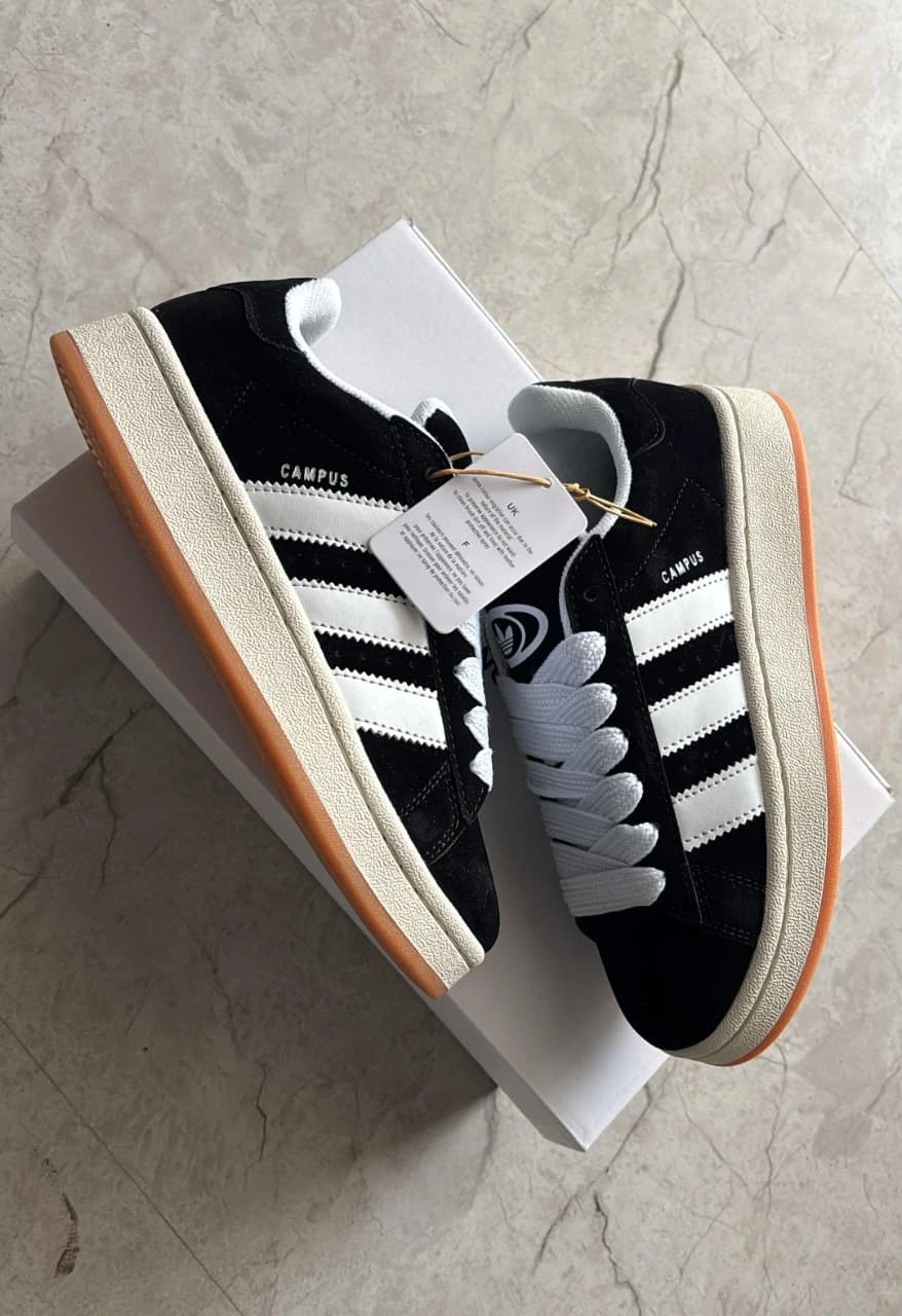 Adidas campus black tan